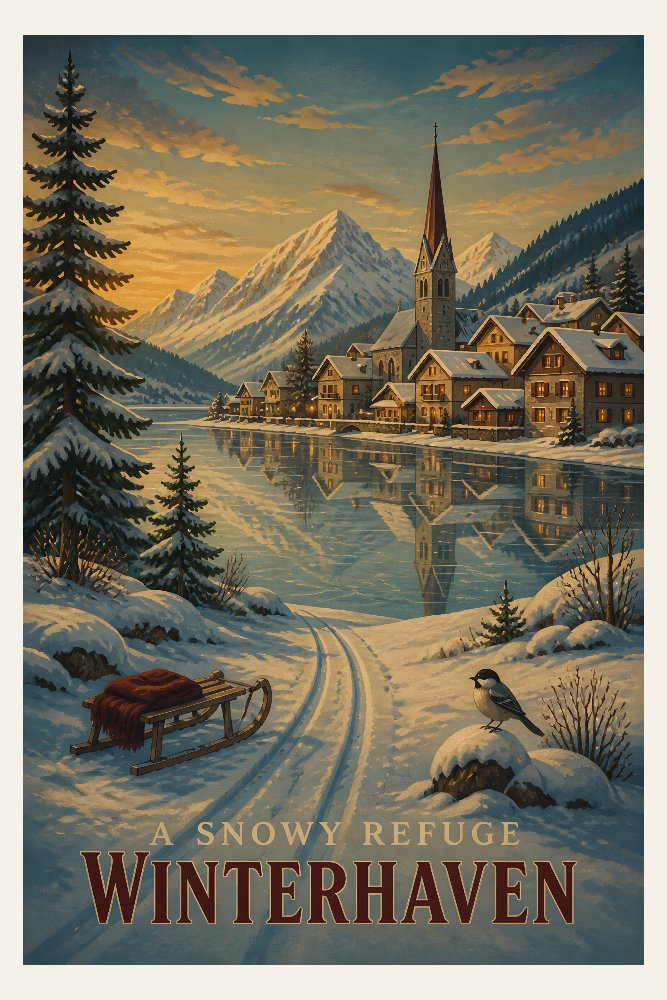 Lake at Winterhaven by Fab Posters
