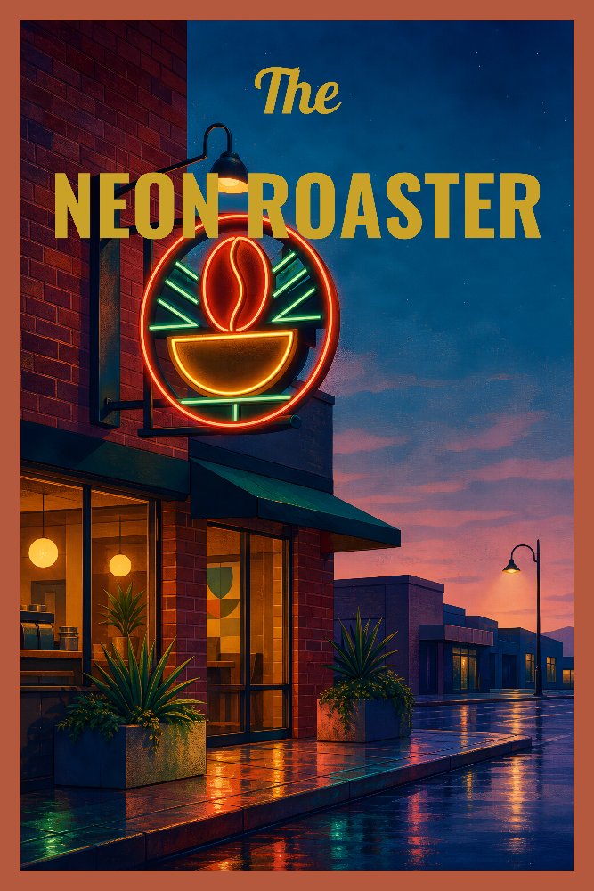 Coffeehouse Moments — Neon Roaster by Fab Posters