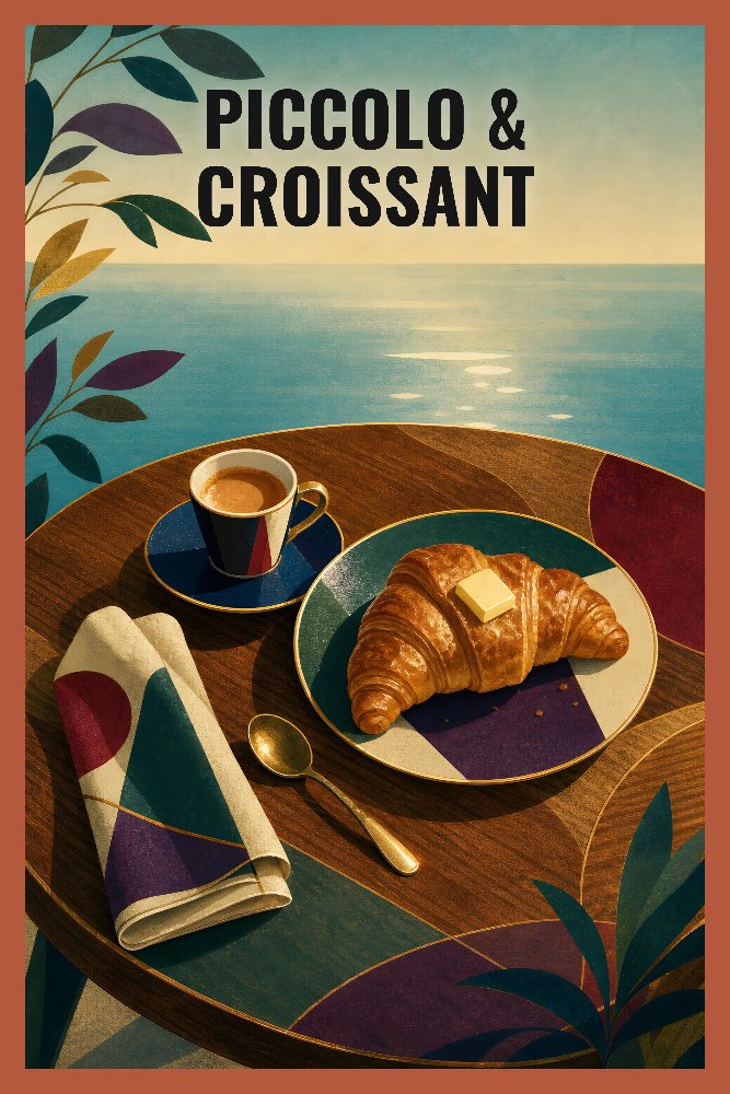 Coffeehouse Moments — Piccolo & Croissant by Fab Posters