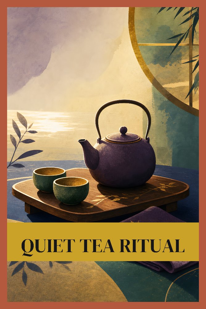 Coffeehouse Moments — Quiet Tea Ritual by Fab Posters