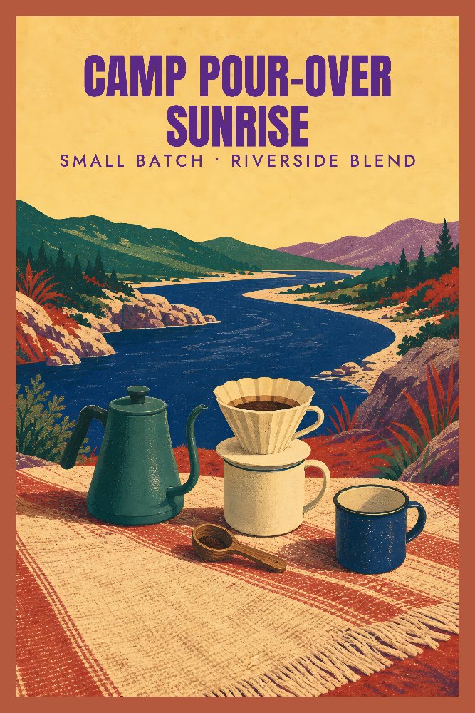 Coffeehouse Moments — Riverside Morning Pour by Fab Posters