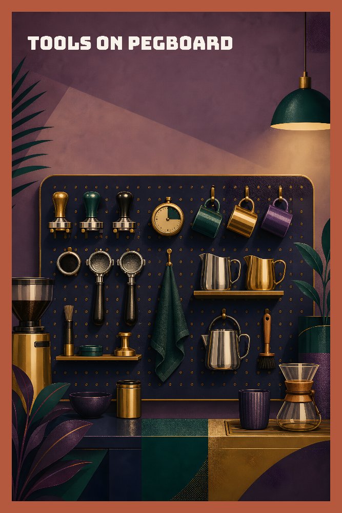 Coffeehouse Moments — Tools on Pegboard by Fab Posters