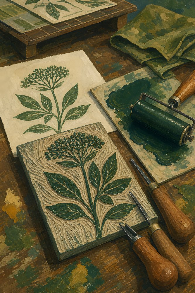 Handmade Hobbies — Linocut Workbench by Fab Posters
