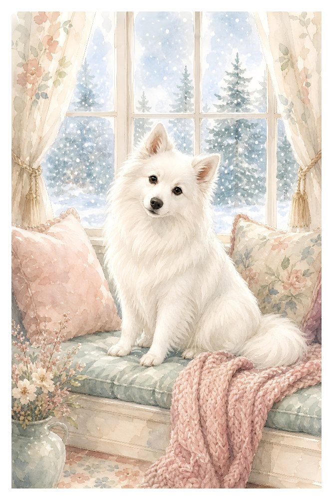 American Eskimo Dog — Snow Puff by Fab Posters