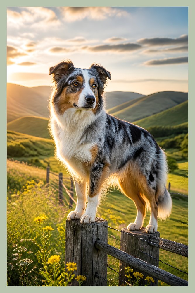 Australian Shepherd — Ridge Line Aussie by Fab Posters