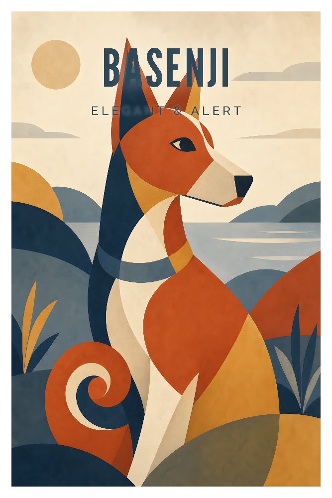 Basenji — Quiet Curves by Fab Posters
