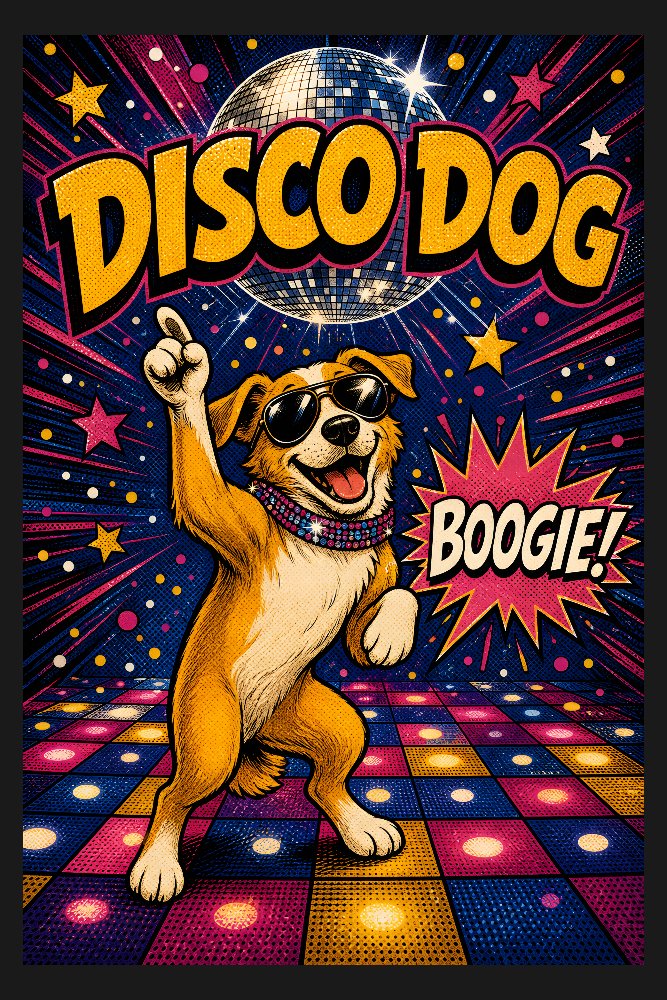 Disco Dog — Boogie Hound by Fab Posters