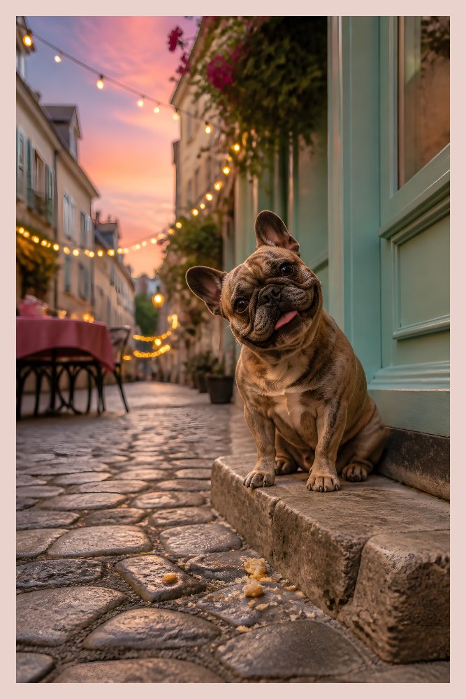 French Bulldog — Parisian Alley Frenchie by Fab Posters