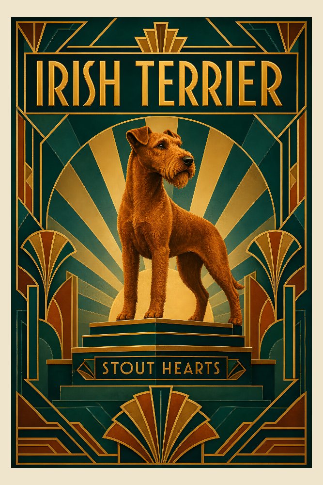 Irish Terrier — Golden Irish Deco by Fab Posters