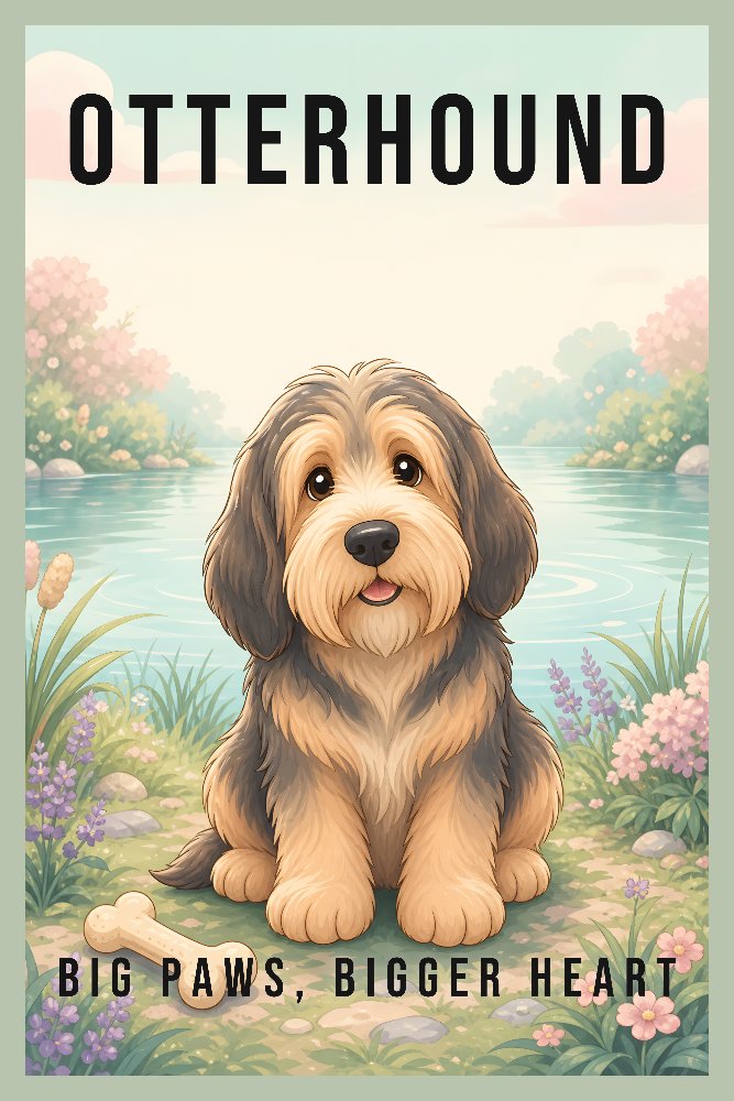 Otterhound Kawaii by Fab Posters