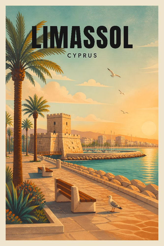 Limassol — Molos Morning by Fab Posters