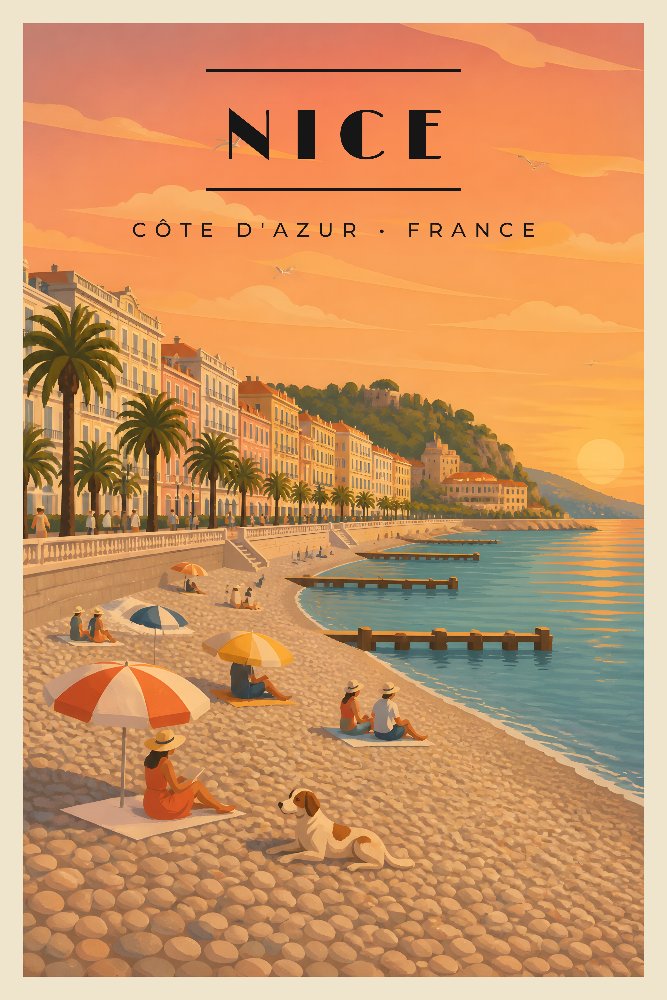 Nice — Promenade Pebbles by Fab Posters