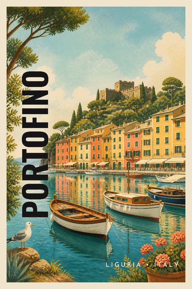 Portofino — Harbour of Colours by Fab Posters