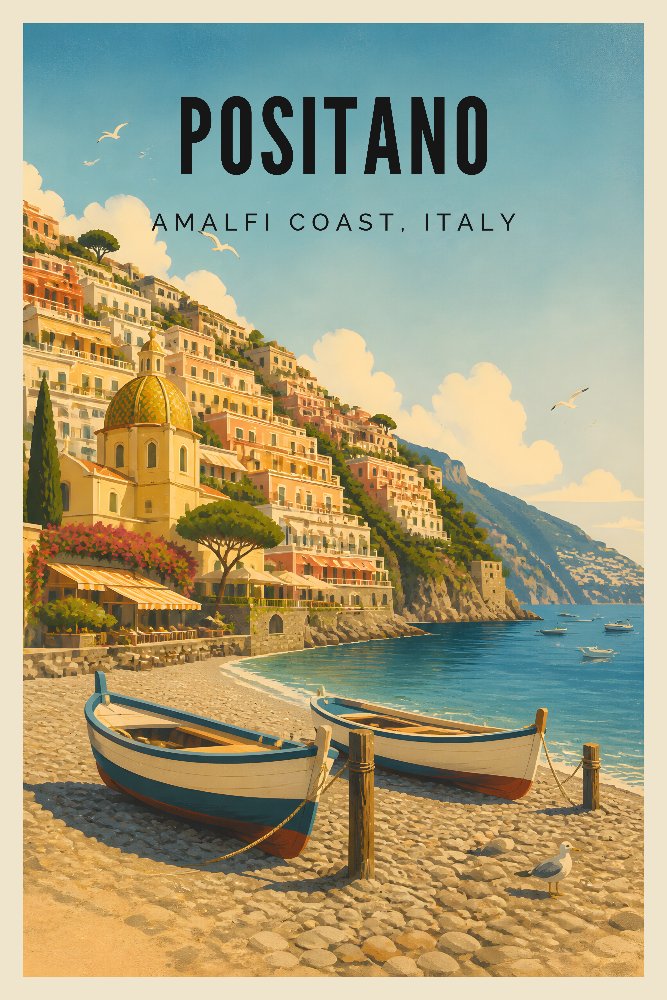 Positano Clifftop Sun by Fab Posters