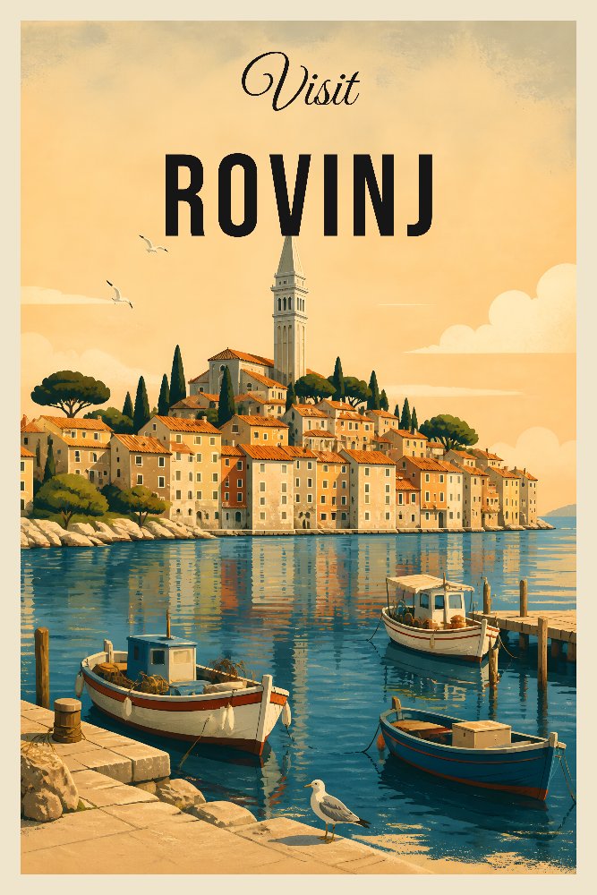 Rovinj Harbour Light by Fab Posters