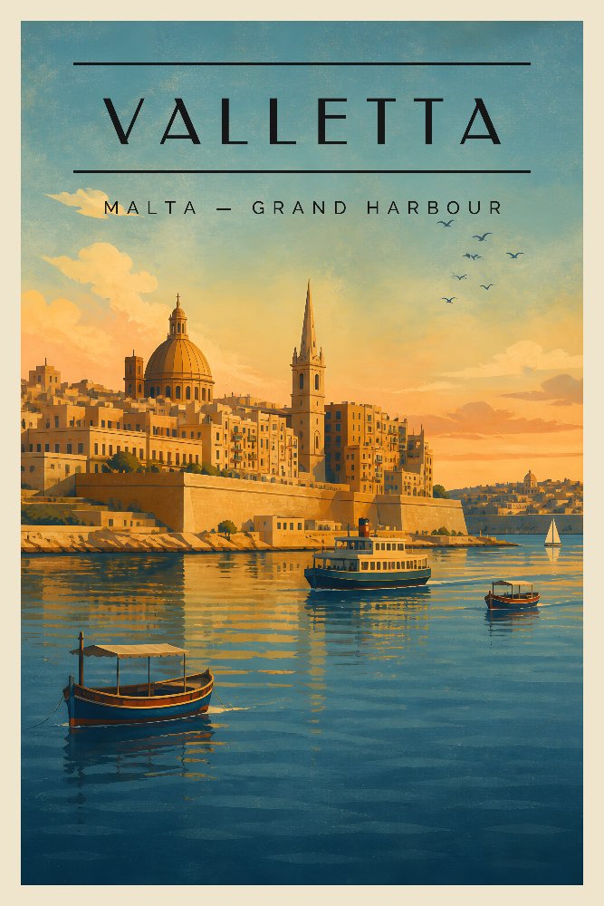 Valletta Harbour Dawn by Fab Posters