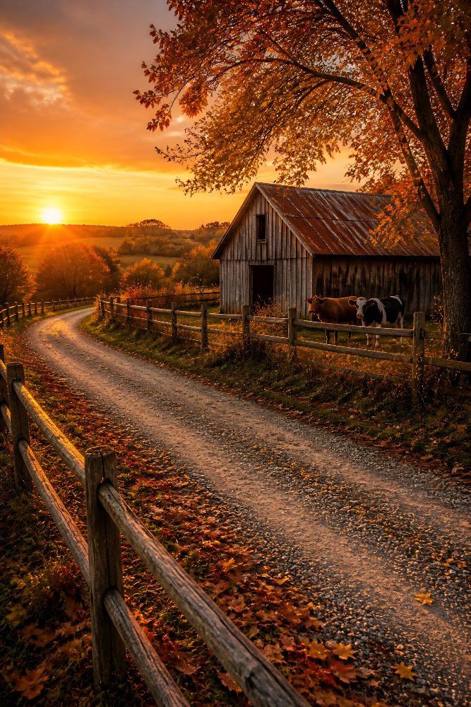 Barn Along a Country Road — Roadside Barn by Fab Posters