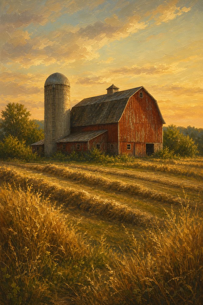 Classic Red Barn by Fab Posters