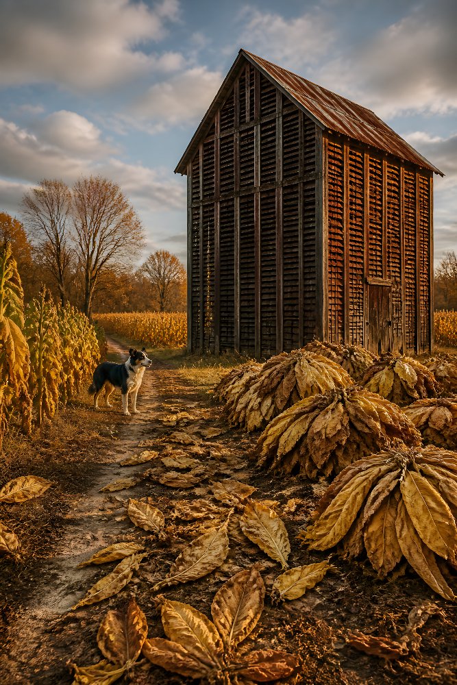 Weathered Tobacco Barn — Tobacco Barn in Fall by Fab Posters
