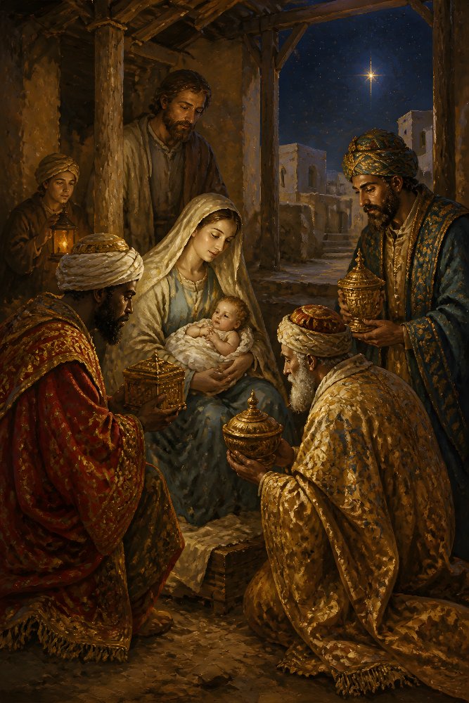 Adoration of the Magi — Gifts at Midnight by Fab Posters