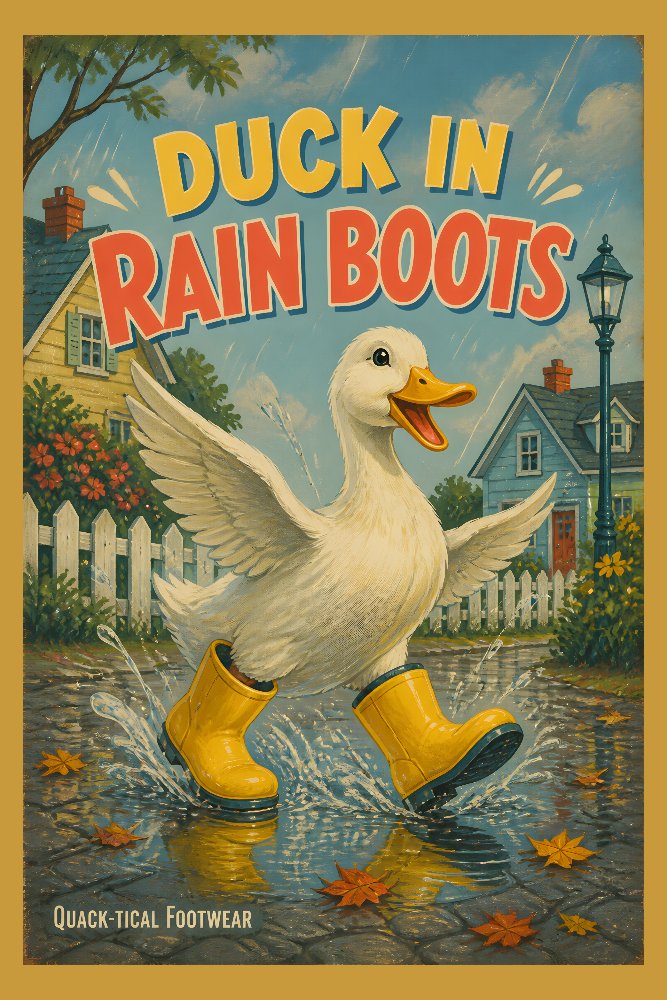 Duck in Rain Boots — Splash Patrol by Fab Posters