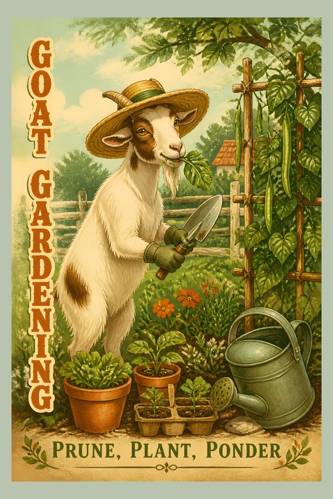 Goat Gardening — Garden Nibbles by Fab Posters