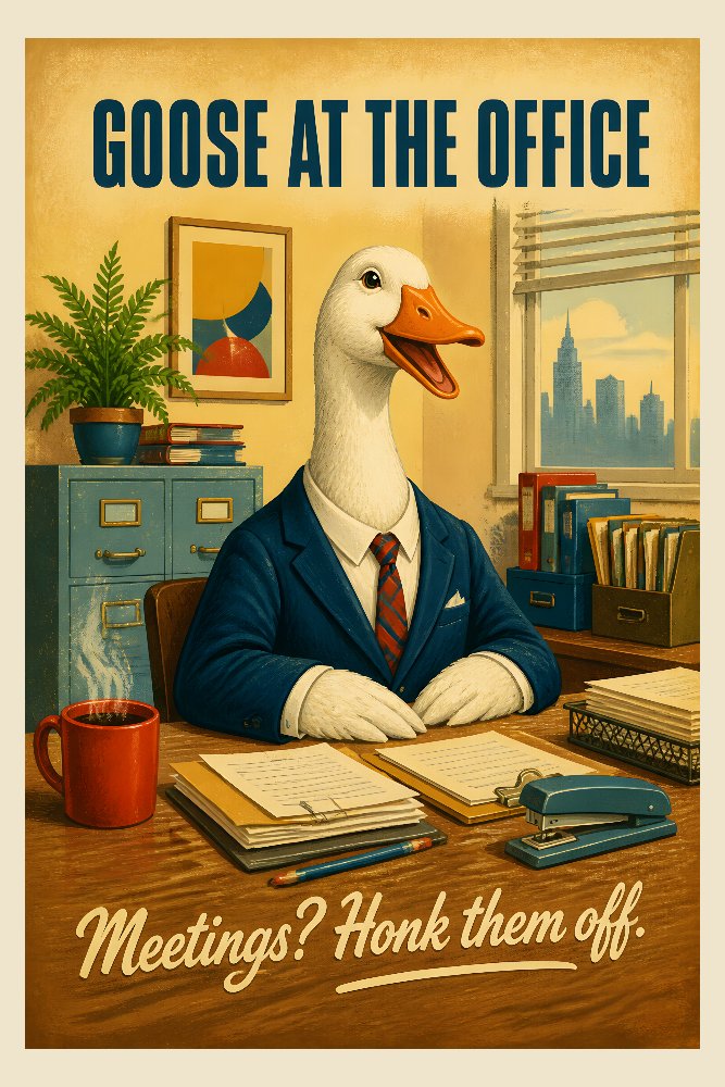 Goose at the Office — Office Goose by Fab Posters