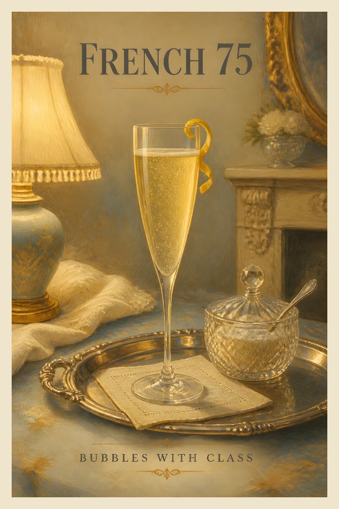 French 75 — Champagne Gun by Fab Posters