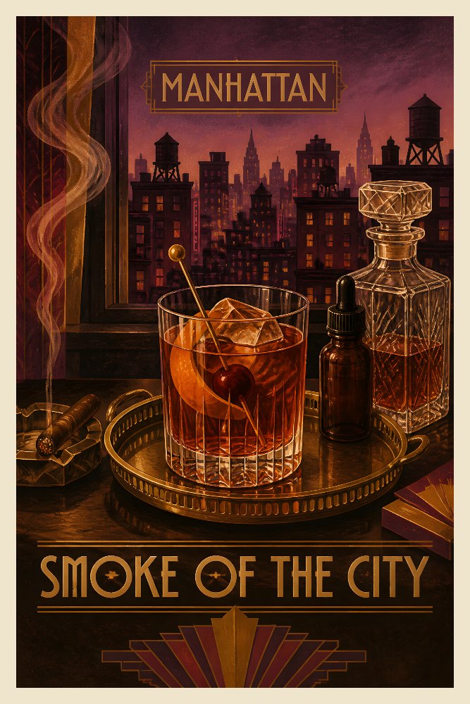Manhattan — City Smoke by Fab Posters