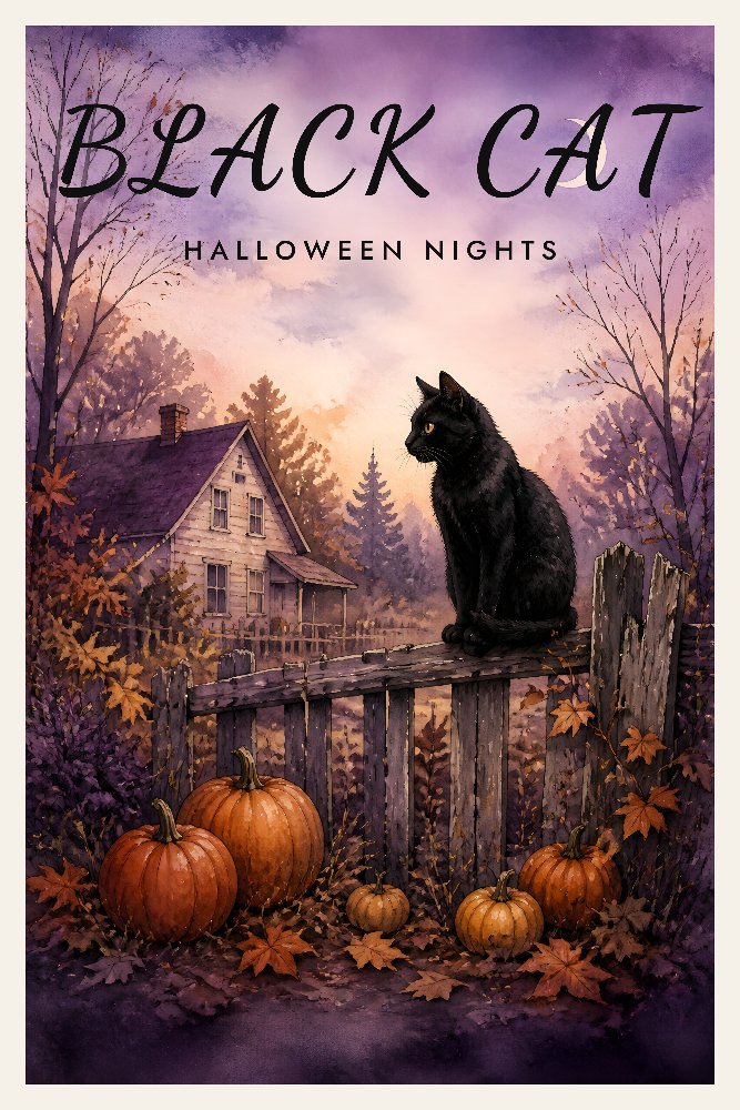 Black Cat — Midnight Whiskers by Fab Posters