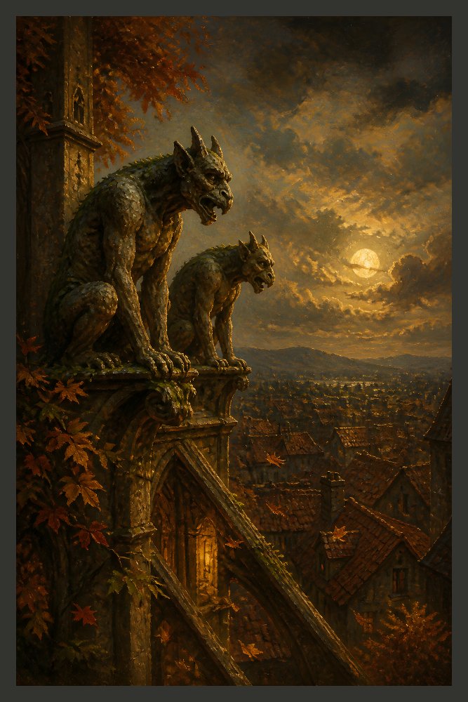 Cathedral Gargoyles — Stone Sentinels by Fab Posters