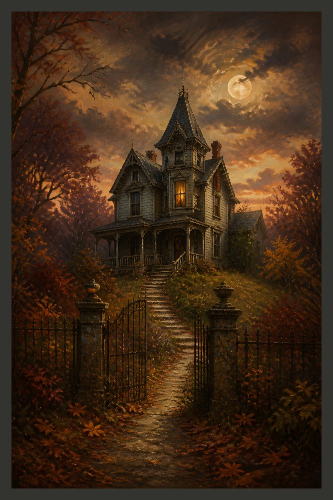 Haunted House — Gabled Midnight by Fab Posters