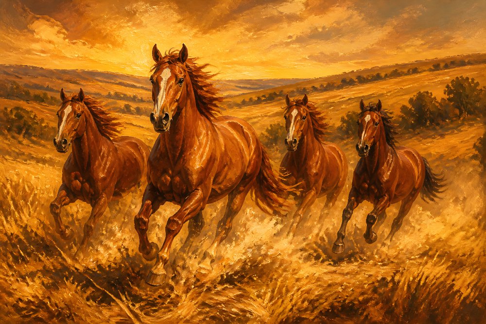Chestnut Horses Galloping — Chestnut Flight by Fab Posters
