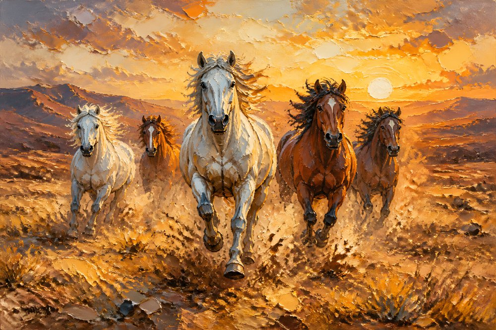 Horses Charging Toward the Viewer — Full Charge by Fab Posters