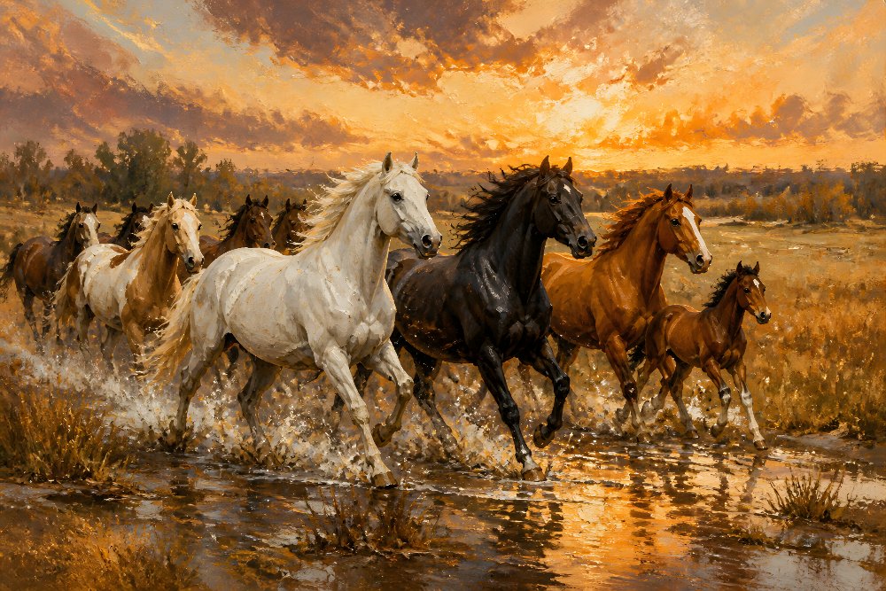 Mixed Herd Running Together — Together They Run by Fab Posters