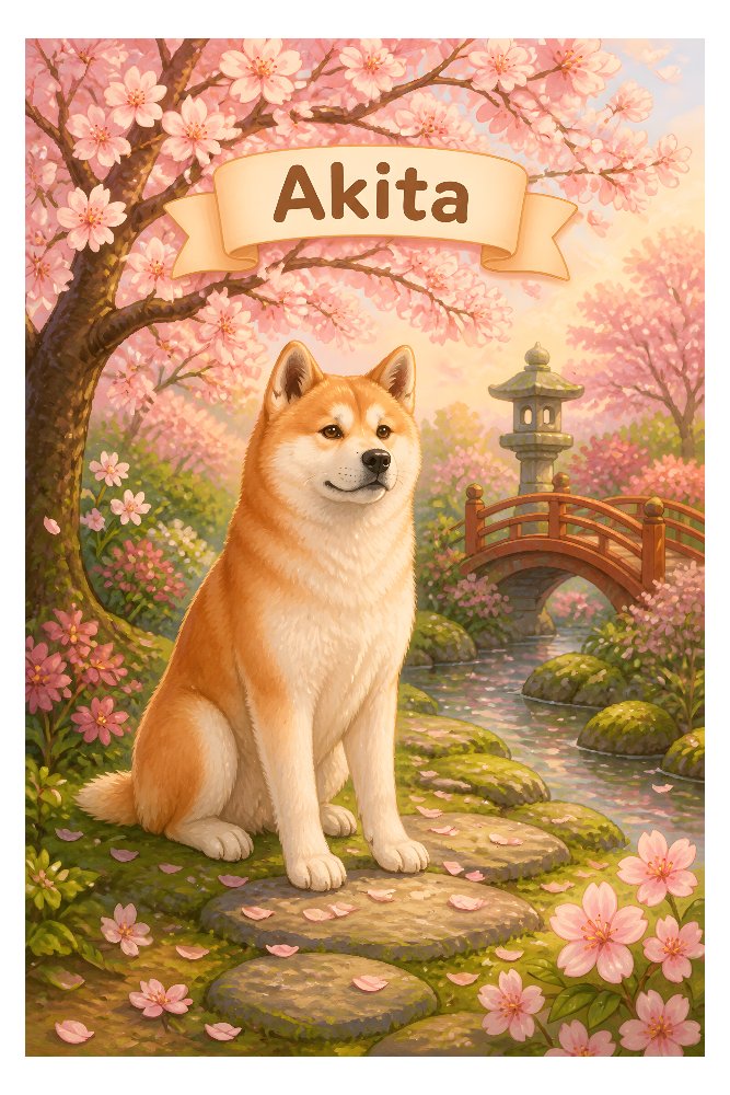 Akita — Sakura Morning Guard by Fab Posters