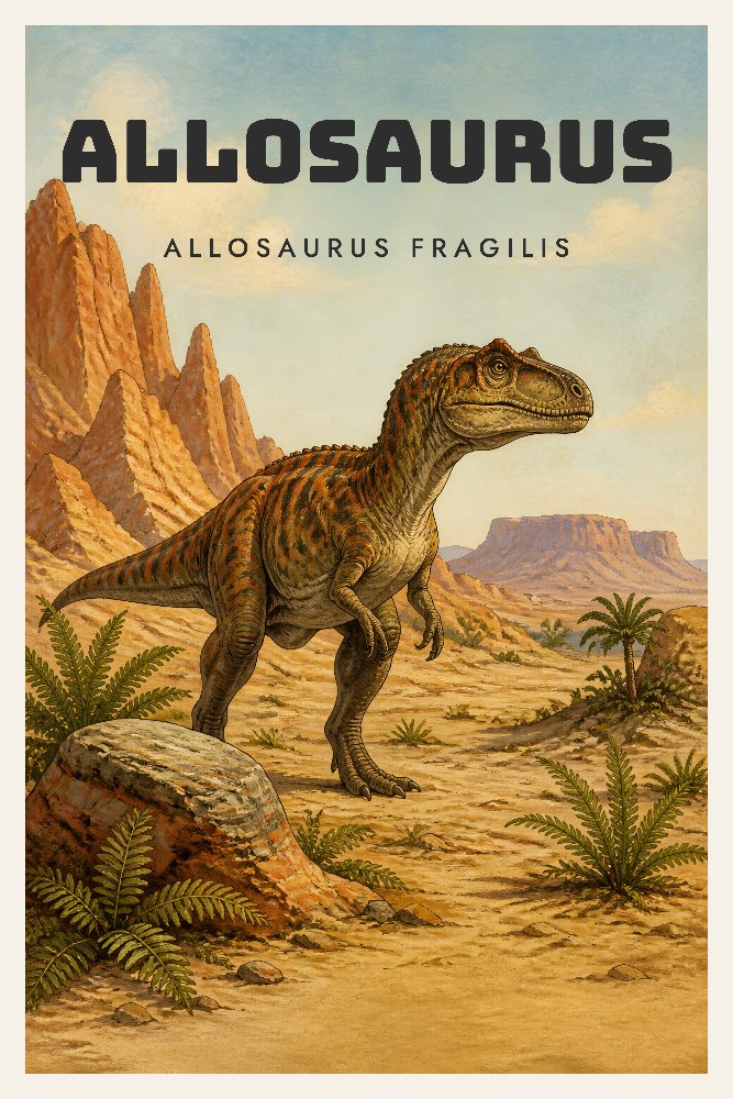 Allosaurus Explorer by Fab Posters