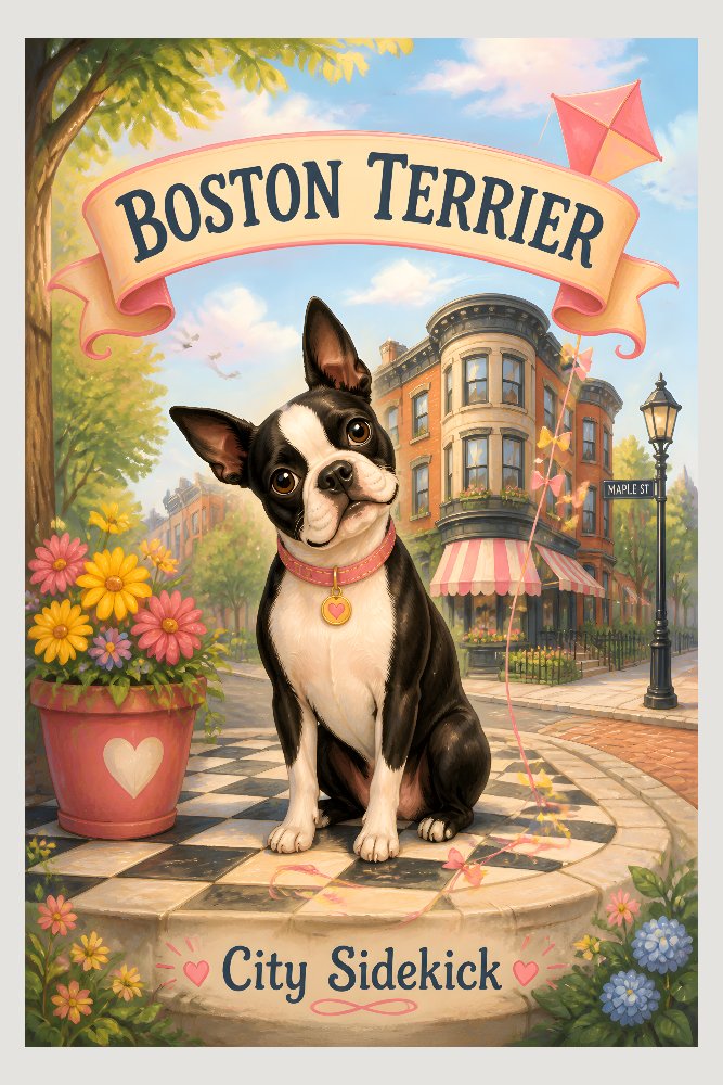Boston Terrier — City Sidekick by Fab Posters