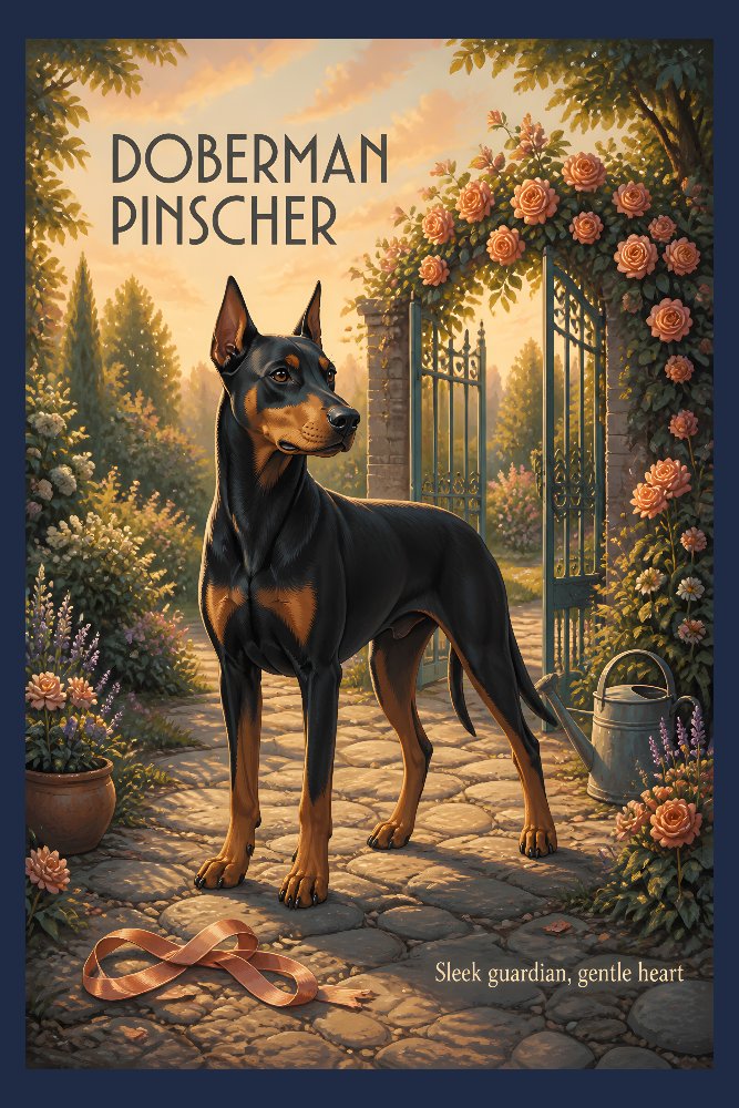 Doberman Pinscher — Night Watch by Fab Posters