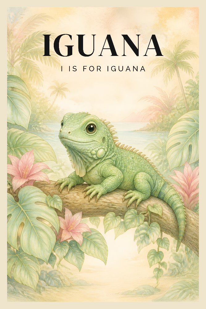 Iguana — Letter I by Fab Posters