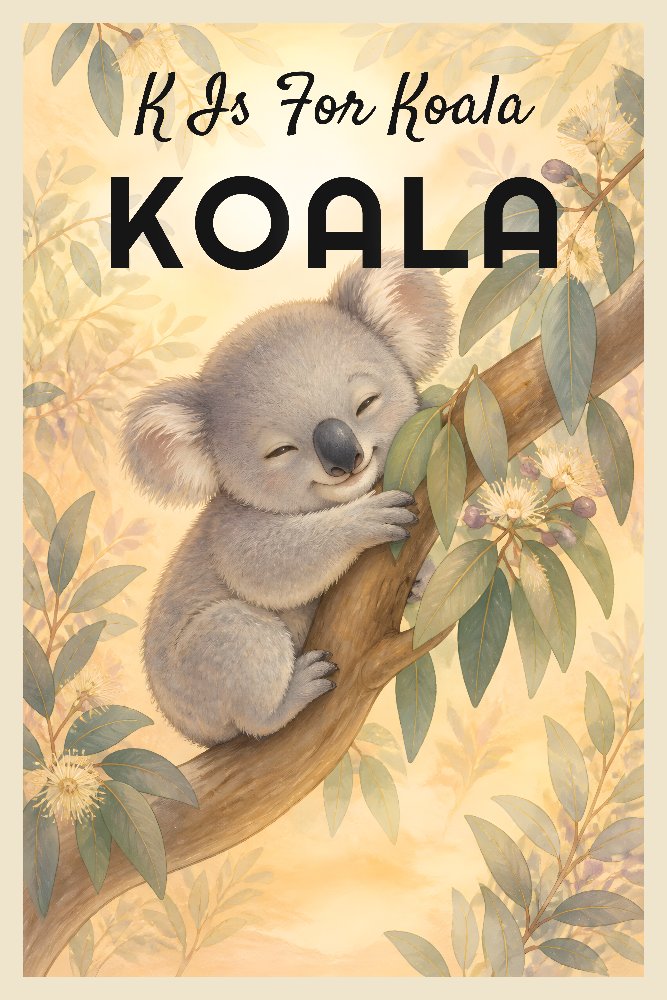 Koala — Letter K by Fab Posters
