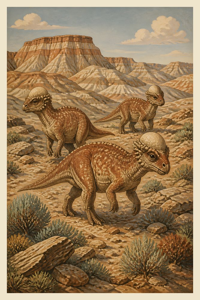 Pachycephalosaurus — Dome-Head Parade by Fab Posters