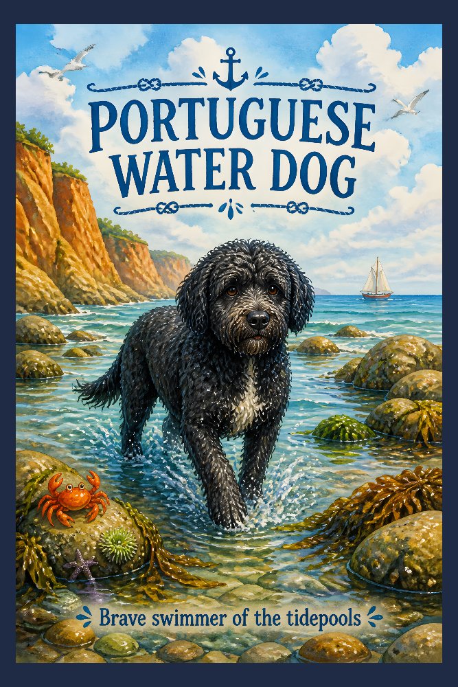 Portuguese Water Dog — Harbor Swimmer by Fab Posters