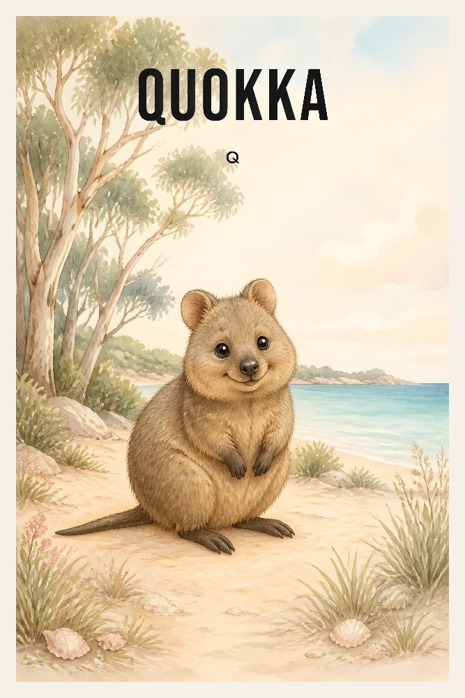 Quokka Letter Q by Fab Posters