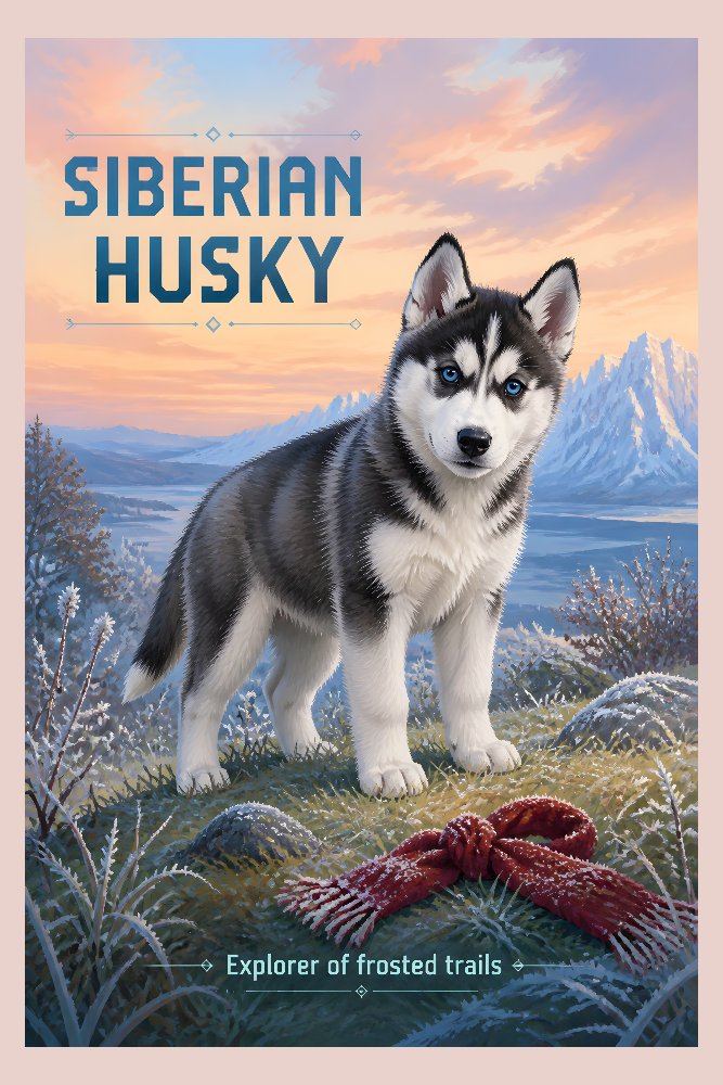Siberian Husky — Northern Scout by Fab Posters