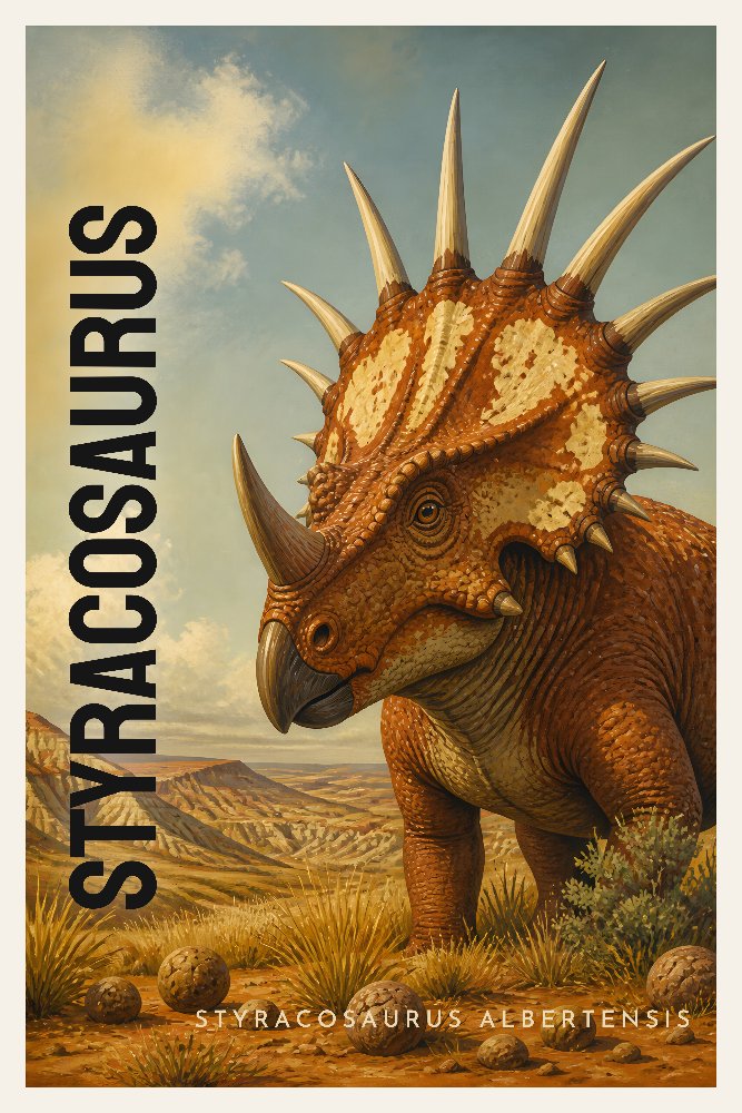 Styracosaurus — Spiked Sentinel by Fab Posters
