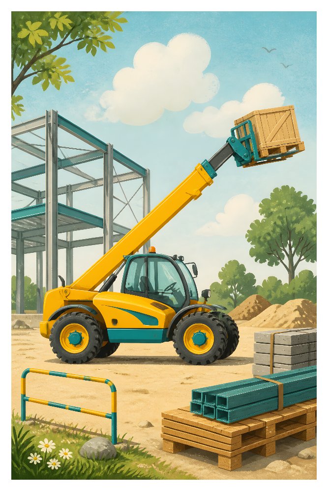 Tall Reach Telehandler by Fab Posters