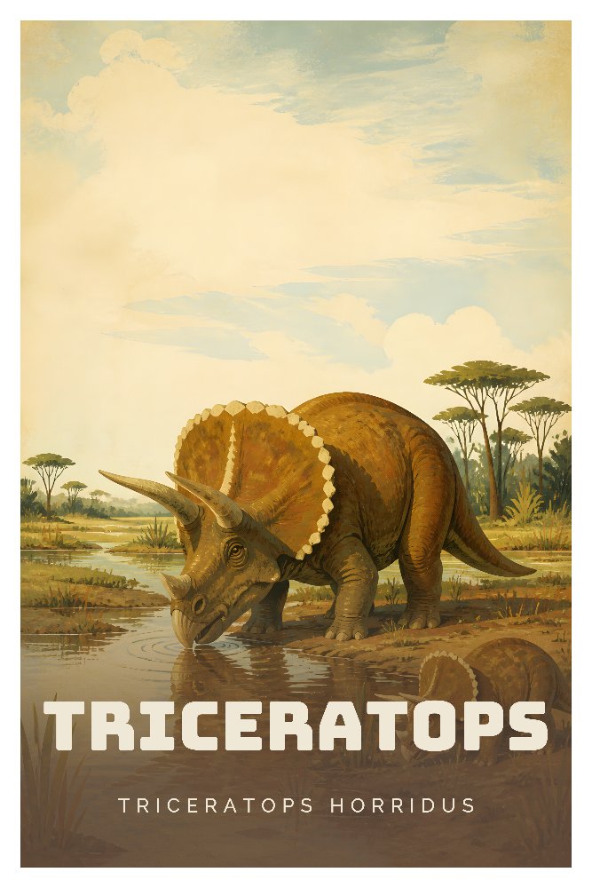 Triceratops — Three-Horn Meadow by Fab Posters
