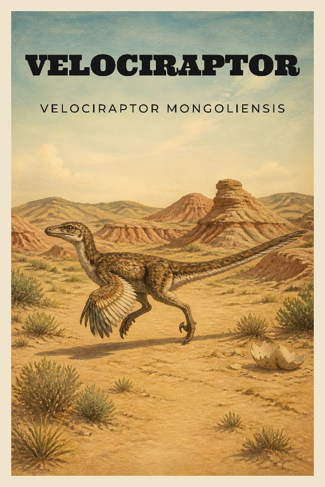 Velociraptor Explorer by Fab Posters