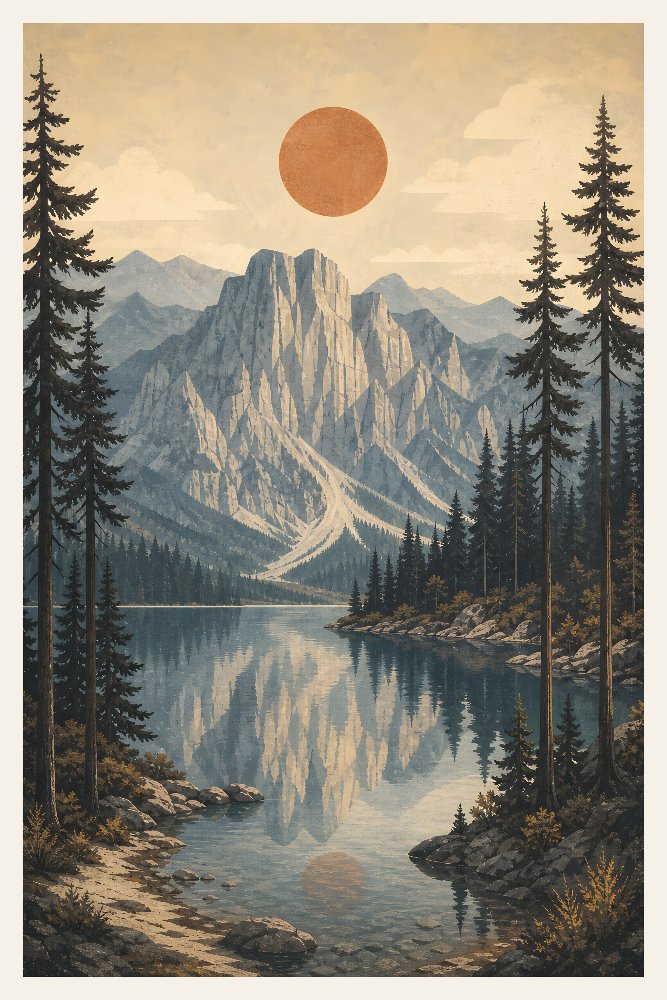 Dolomites — Morning at the Lake by Fab Posters
